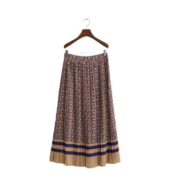 Gant Pleated skirt with beige Monogram print