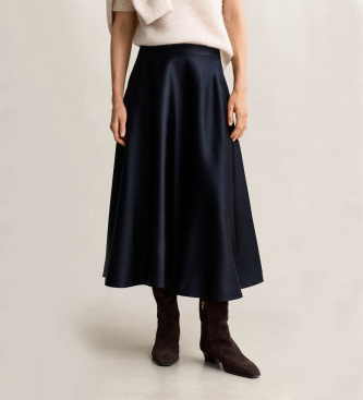 Gant Satijnen rok met marine volume