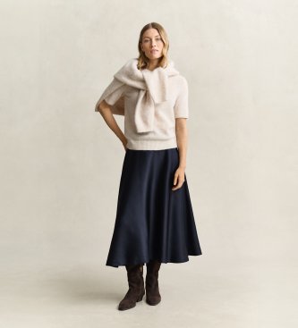 Gant Satijnen rok met marine volume