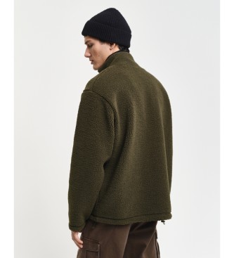 Gant Vendbar fleece med lynls, grn