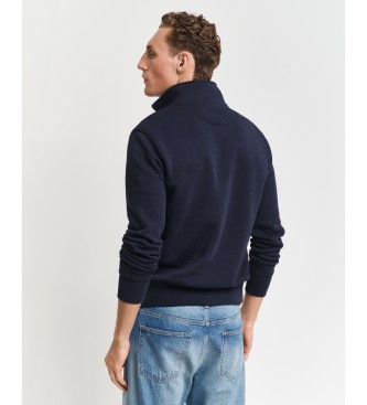 Gant Sweatshirt med halv dragkedja och navy 49 Arch-design  