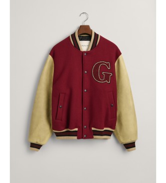 Gant Varsity quilted jacket Mix burgundy