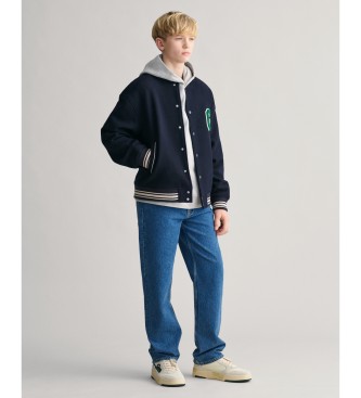 Gant Varsity Jacket in navy Teens wool