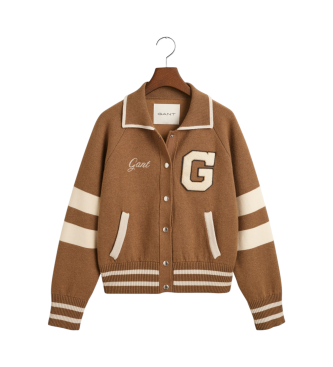 Gant Chaqueta Varsity de punto marrn