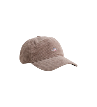 Gant Casquette bouclier en velours ctel marron