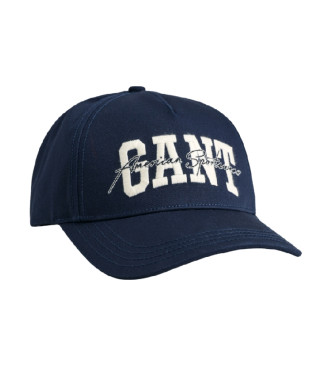 Gant Cappellino in twill di cotone blu scuro con scritta GANT Arch