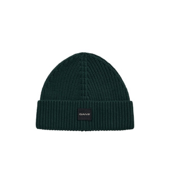 Gant Green ribbed cotton knitted hat
