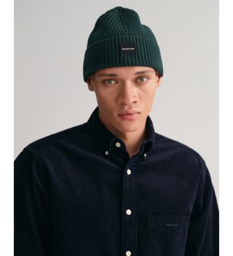 Gant Green ribbed cotton knitted hat