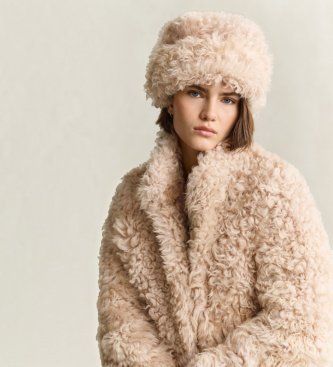 Gant Beige shearling hat