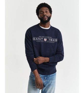 Gant Felpa girocollo con grafica blu scuro