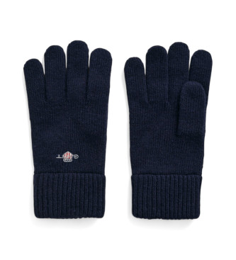 Gant Guantes de lana Shield marino