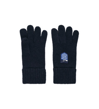 Gant Gebreide handschoenen met marine Alpine badge