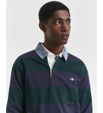 Gant Poloshirt met strepen en kraag van chambray