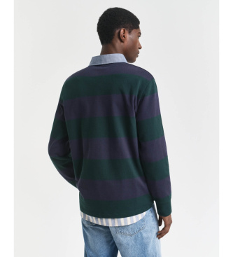 Gant Poloshirt met strepen en kraag van chambray
