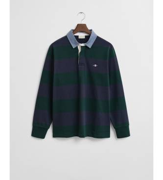Gant Poloshirt met strepen en kraag van chambray