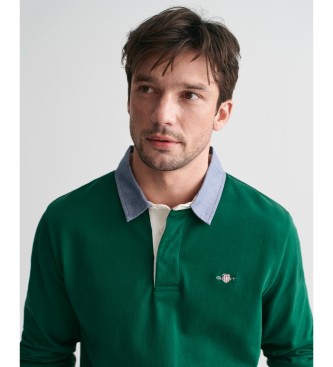 Gant Zielona koszulka polo chambray