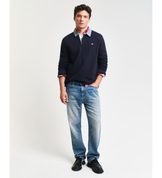 Gant Heavy Navy Chambray Polo Shirt