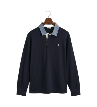 Gant Polo pesante in Chambray blu scuro