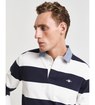 Gant Polo Heavy Striped Chambray Polo White, Navy