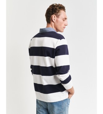 Gant Polo Heavy Striped Chambray Polo Branco, azul-marinho