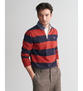 Gant Red striped chambray polo shirt