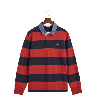 Gant Red striped chambray polo shirt