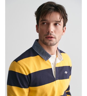 Gant Polo de cambray a rayas amarillo