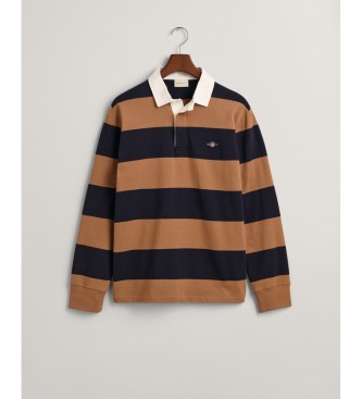 Gant Heavy Rugger wide striped polo shirt Shield khaki