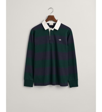 Gant Polo  rayures larges Shield heavy green