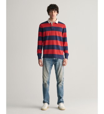 Gant Heavy striped polo shirt in red block