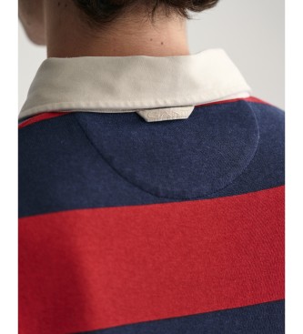 Gant Schweres gestreiftes Poloshirt in rotem Block