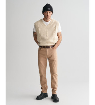 Gant Calas de ganga Regular Fit Soft Twill bege