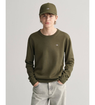 Gant Cotton half-zip pullover Shield green