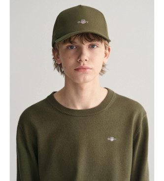 Gant Cotton half-zip pullover Shield green