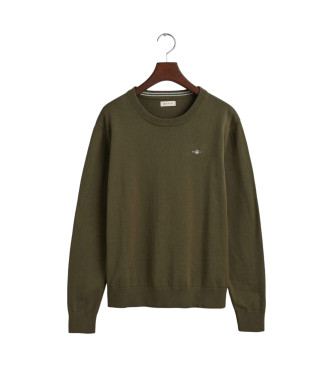 Gant Cotton half-zip pullover Shield green