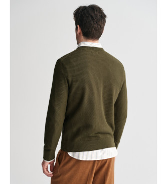 Gant Jersey De Algodn Con Cuello Redondo Y Microtextura verde