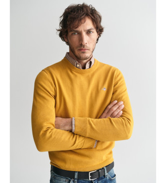 Gant Maglione girocollo classico in cotone giallo