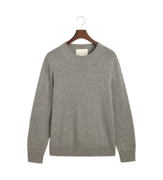 Gant Jersey de cuello redondo en cachemir gris