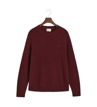 Gant Maglione girocollo in misto lana bordeaux