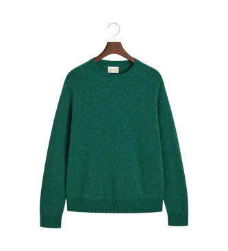 Gant Jersey de cuello redondo en mezcla de lana verde