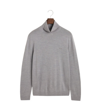 Gant Maglia in lana merino extrafine con collo alto grigio