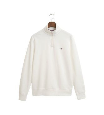Gant Jersey Shield Half-Zip branco quebrado