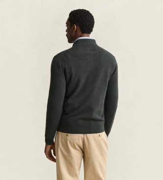 Gant Pullover im Polo-Stil aus grüner Wolle