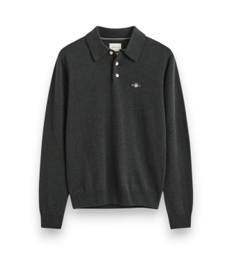 Gant Pullover im Polo-Stil aus grüner Wolle