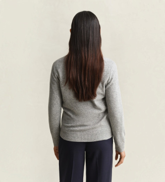 Gant Maglione tipo Rugger in lana di pecora grigia