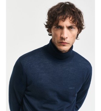 Gant Maglione dolcevita in lana merino extra fine blu scuro