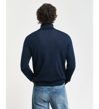 Gant Maglione dolcevita in lana merino extra fine blu scuro