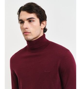 Gant Pull  col roul en laine mrinos extra fine marron