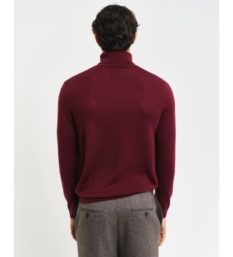 Gant Rollkragenpullover aus extrafeiner Merinowolle kastanienbraun