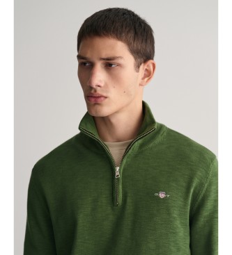 Gant Half-zip pullover Flamme green